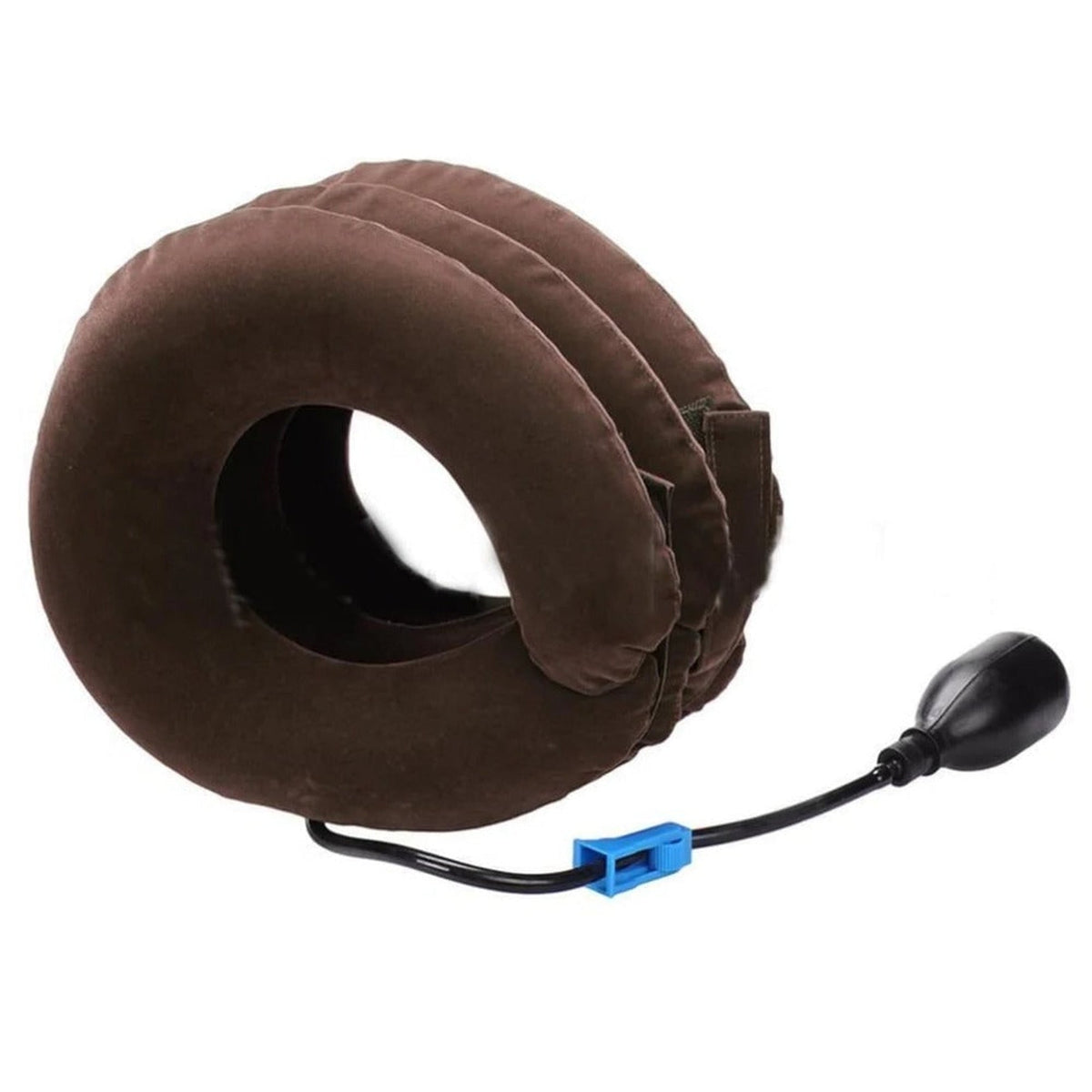 Inflatable Neck Collar With Three-Layer Traction And Hand Pump For Adjustable Support