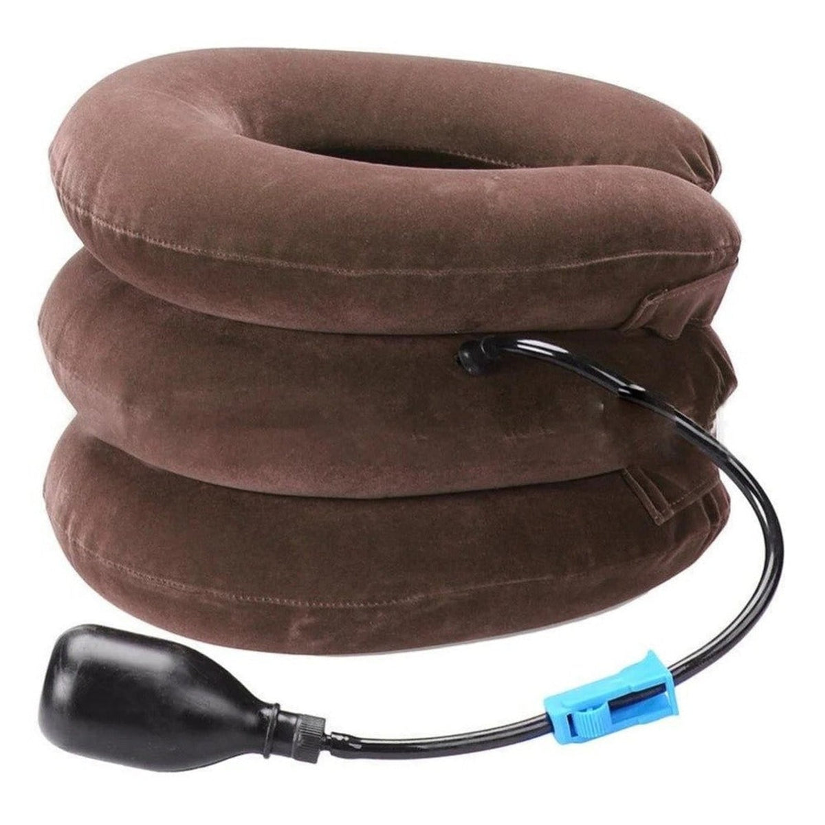 Inflatable Neck Collar With Three-Layer Traction And Hand Pump For Adjustable Support