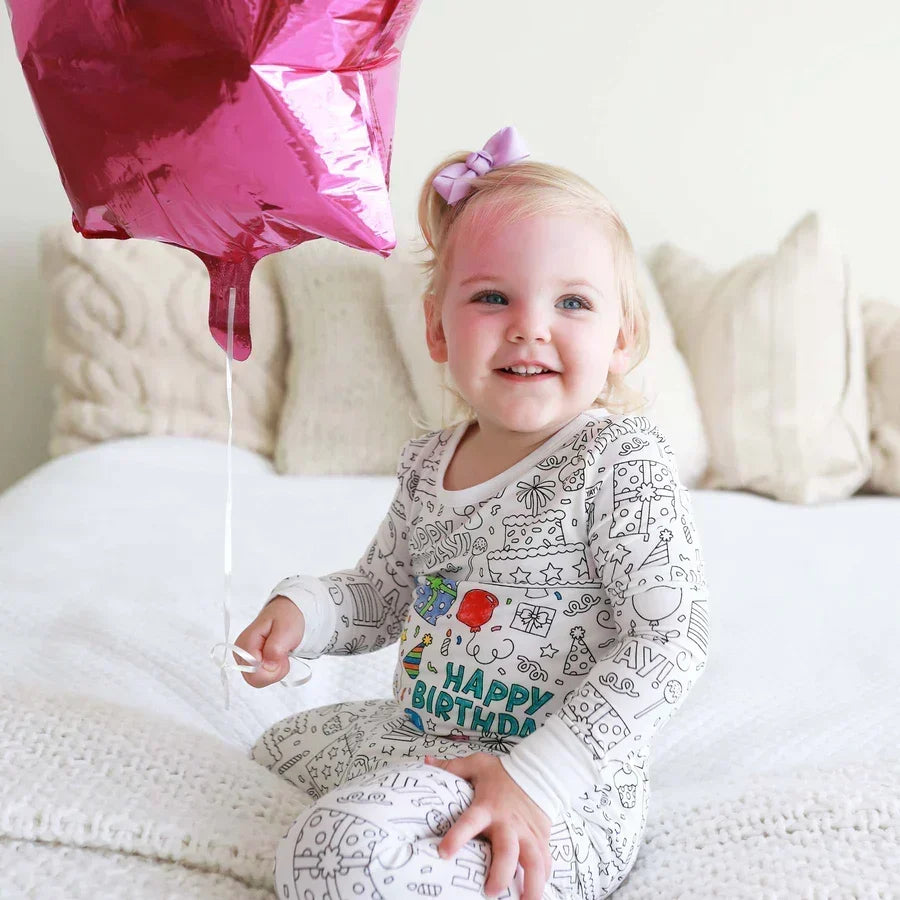 Color-Your-Own Kids Pajama Set with Washable Fabric Markers – Creative Bedtime Activity