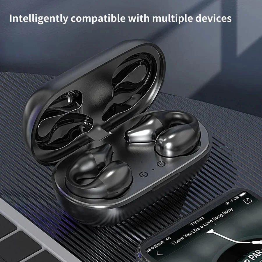 Auriculares inalámbricos de conducción ósea con clip