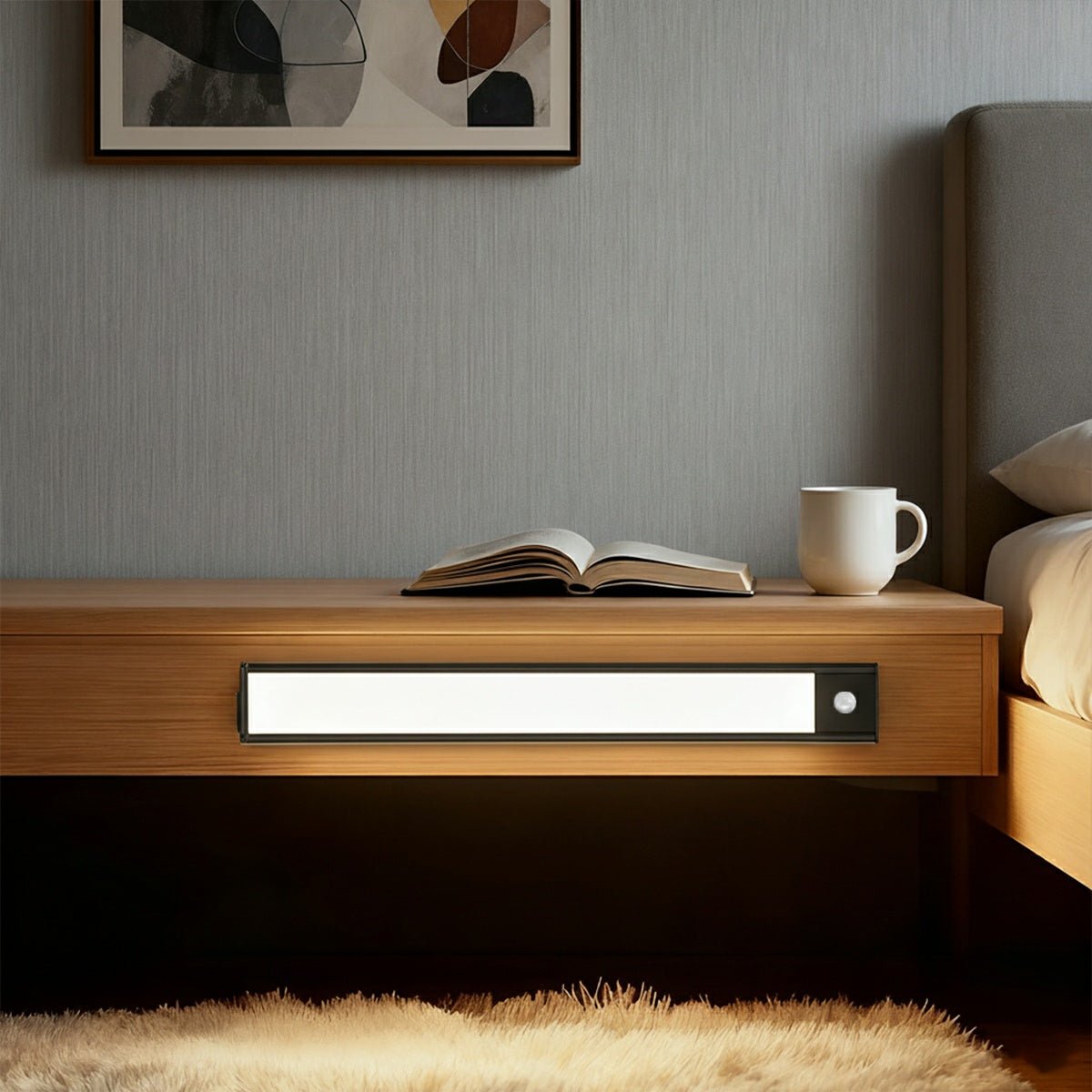 LED-Unterbauleuchte mit Bewegungsmelder, wiederaufladbar, USB-betrieben, schlanke Aluminiumleiste für Küche, Schrank, Vorratskammer, Flur, 3 Farbtemperaturen, kabellos In | Thomler