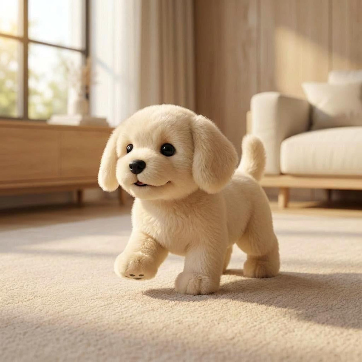 Cachorro de peluche interactivo, suave y con movimiento realista