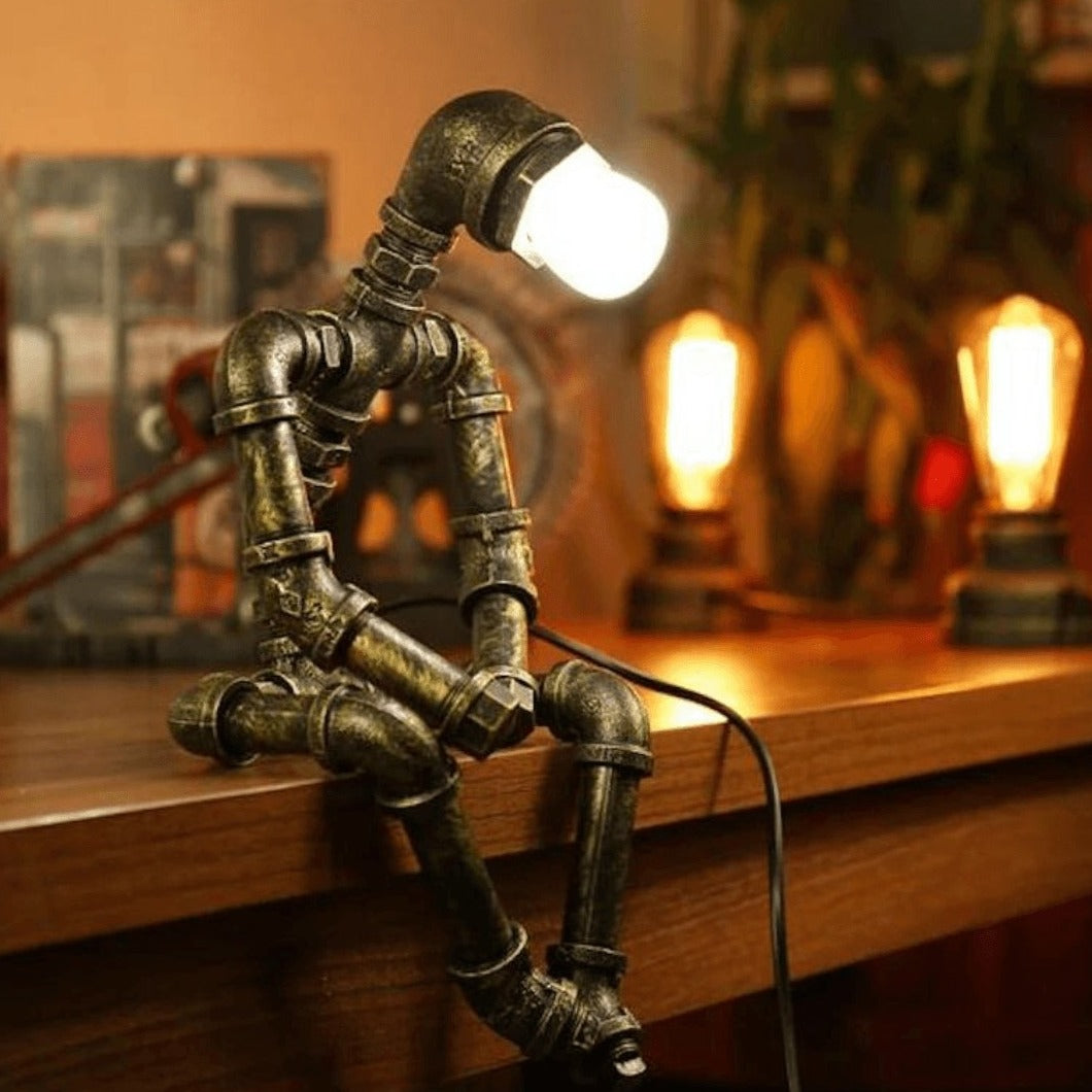 Articulated Steampunk Desk Lamp with Adjustable Arms & Switch Control for Home Office & Workspace Lighting | Thomler