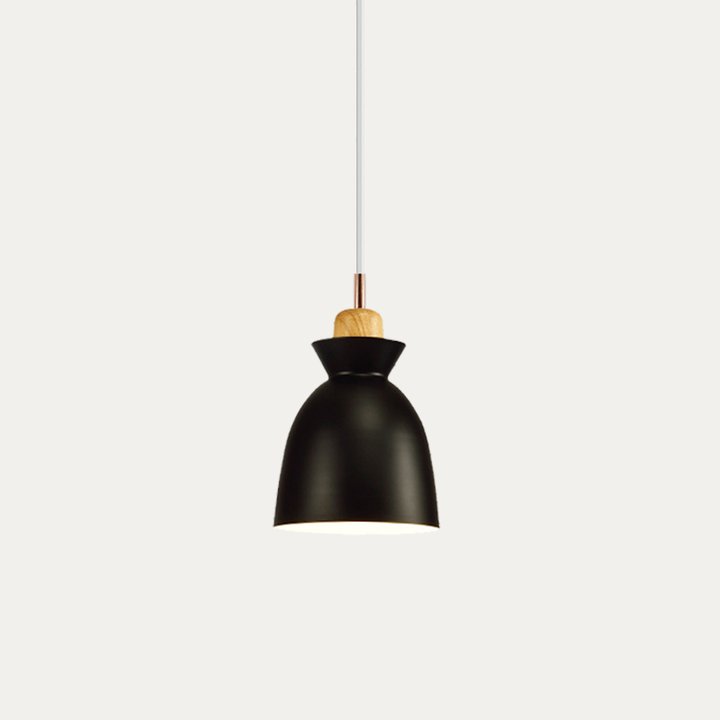 Lámpara colgante de madera de 11 pulgadas con casquillo E27, lámpara de techo nórdica moderna para dormitorio, sala de estar, comedor, isla de cocina, vestíbulo y pasillo | Thomler