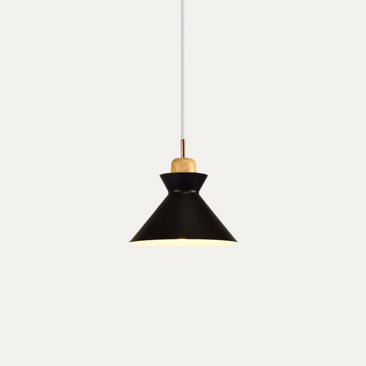 Lámpara colgante de madera de 11 pulgadas con casquillo E27, lámpara de techo nórdica moderna para dormitorio, sala de estar, comedor, isla de cocina, vestíbulo y pasillo | Thomler