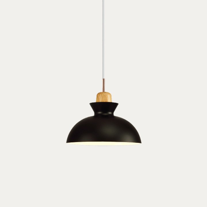 Lámpara colgante de madera de 11 pulgadas con casquillo E27, lámpara de techo nórdica moderna para dormitorio, sala de estar, comedor, isla de cocina, vestíbulo y pasillo | Thomler