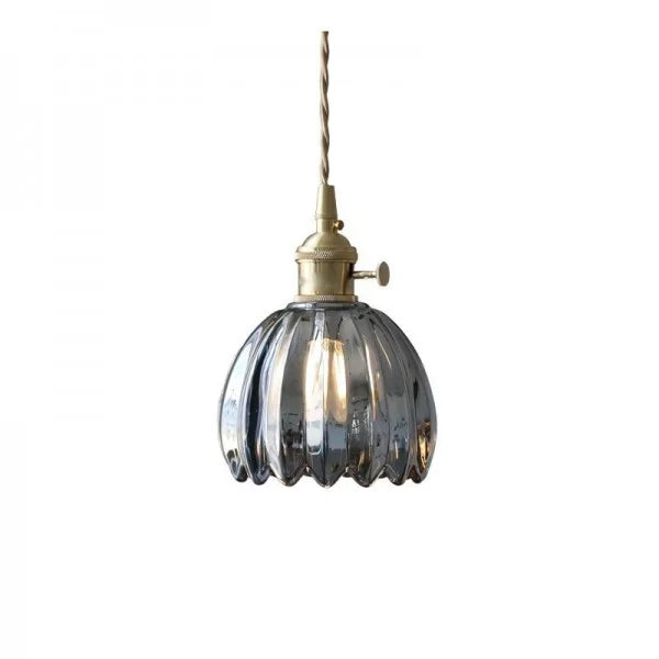 Hanging Ceiling Light Fixture with Floral Glass Shade E27 Socket for Kitchen Dining Room Bedroom Ambient Illumination Decor | Thomler