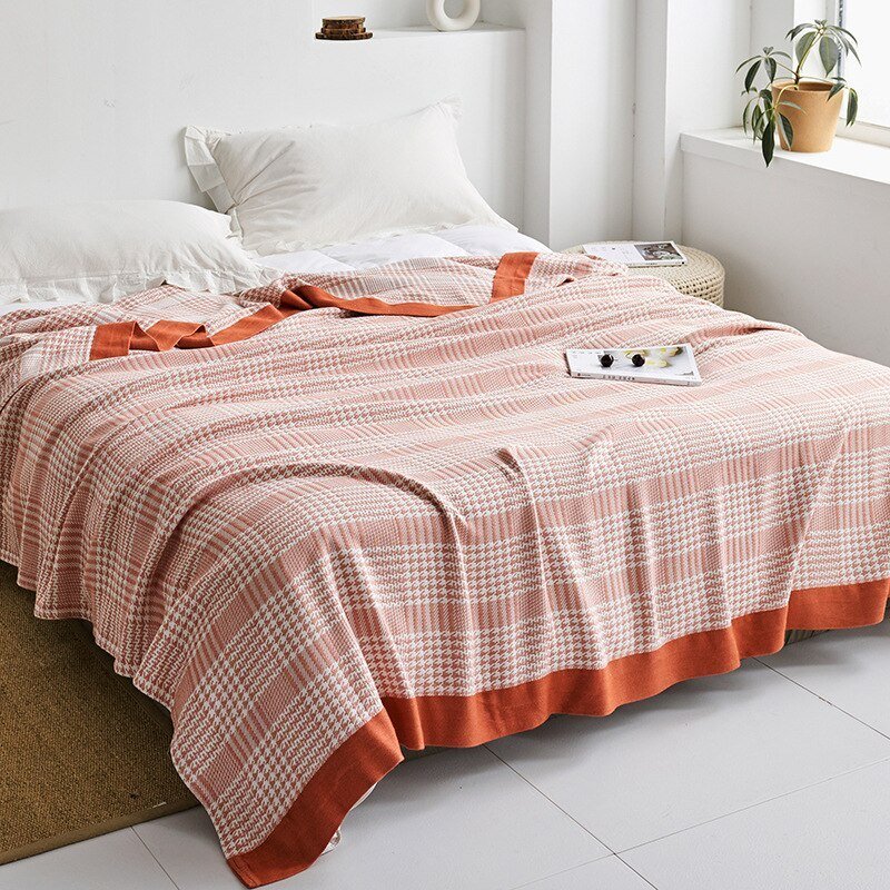 Ganzjahres-Baumwolldecke – Japanisch inspirierter Überwurf für Bett, Sofa & Zuhause
