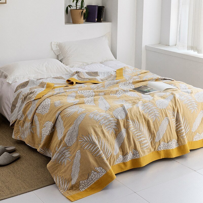 Ganzjahres-Baumwolldecke – Japanisch inspirierter Überwurf für Bett, Sofa & Zuhause