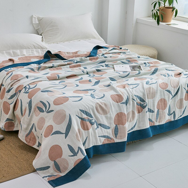 Ganzjahres-Baumwolldecke – Japanisch inspirierter Überwurf für Bett, Sofa & Zuhause
