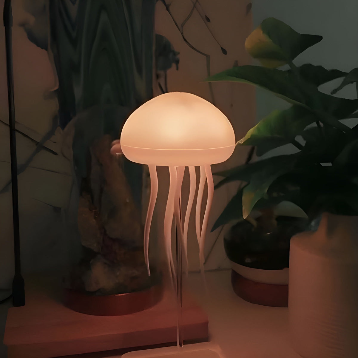 Lámpara de medusas LED que cambia de color con luz nocturna