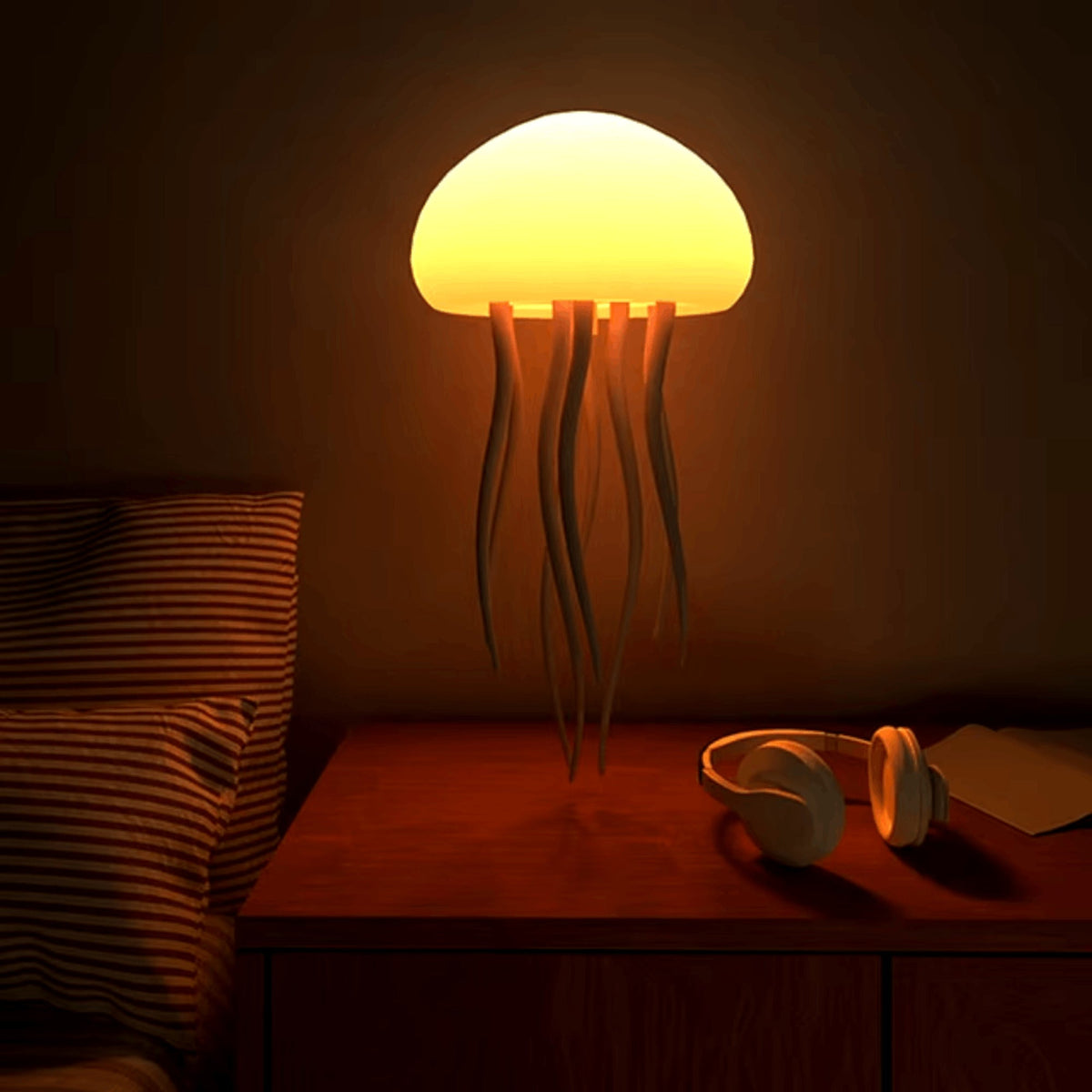 Lámpara de medusas LED que cambia de color con luz nocturna