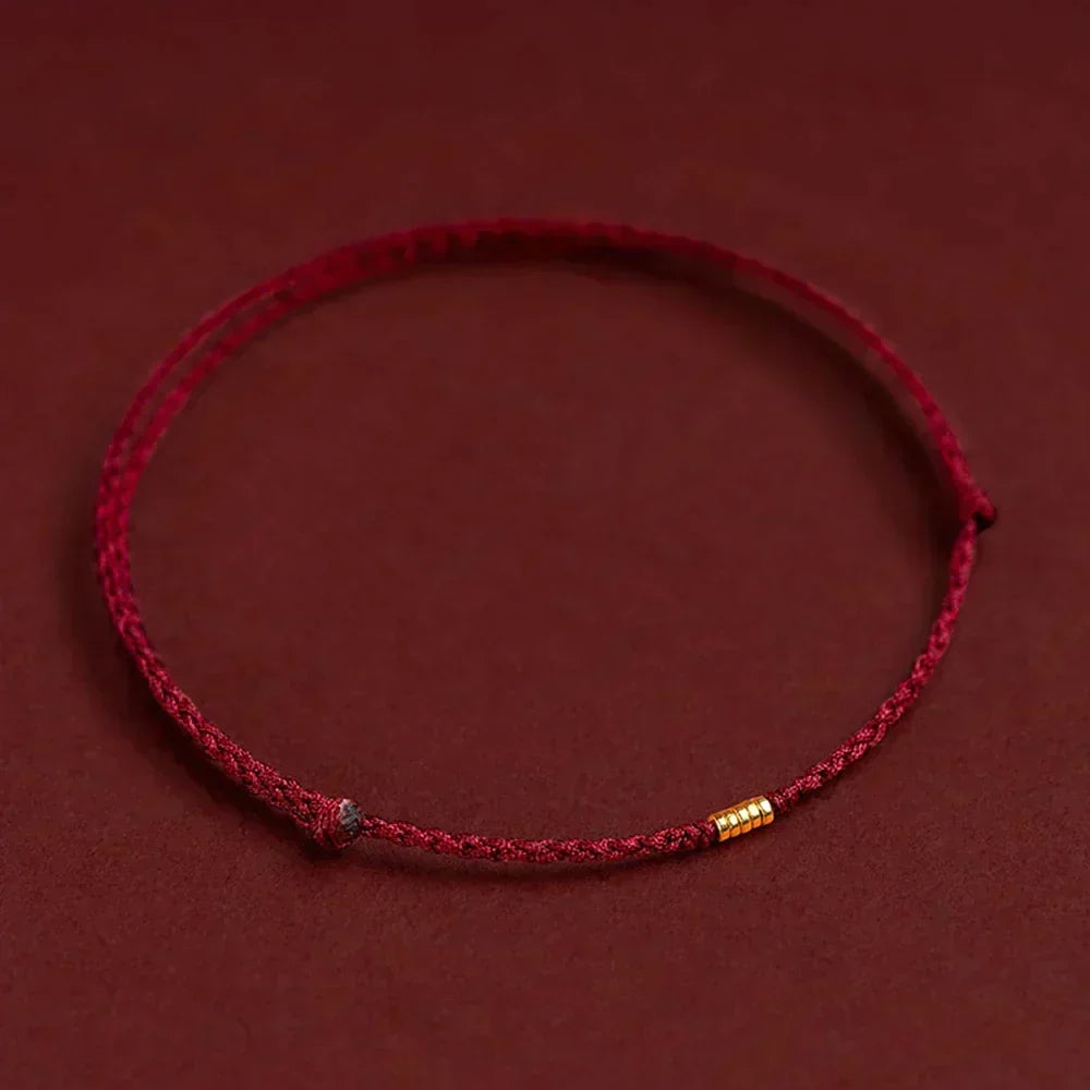 Verstelbare rode armband met beschermende kralen voor spirituele verdediging & geluksbrenger | Handgemaakte koordarmband