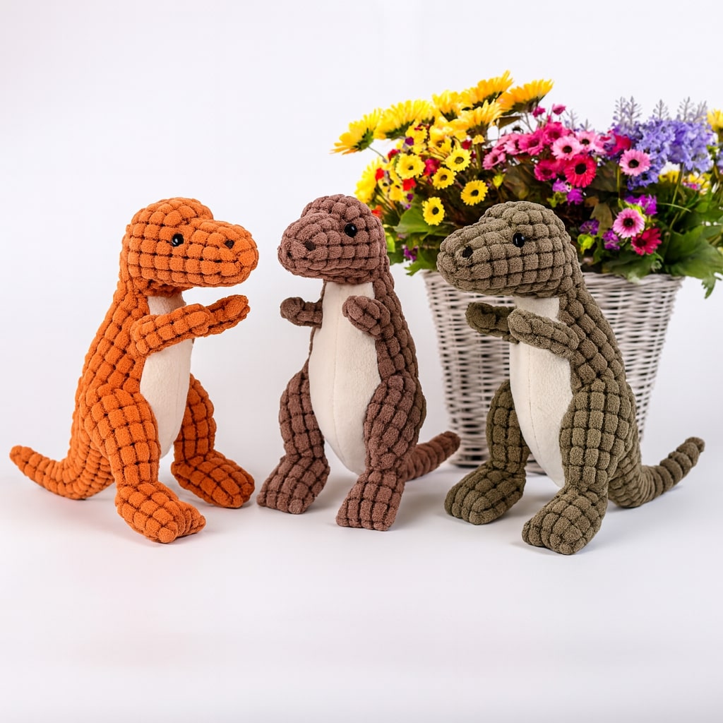Dinosaur Dog Chew Toy - Heavy Duty Plush for Aggressive Chewers - Dental Care & Interactive Play for Puppies & Large Dogs