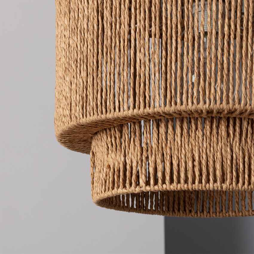 Woven Raffia Hanging Lamp 16-Inch Natural Fiber Shade Boho Dining Room Pendant Light with E27 Socket for Kitchen Island Living Room | Thomler