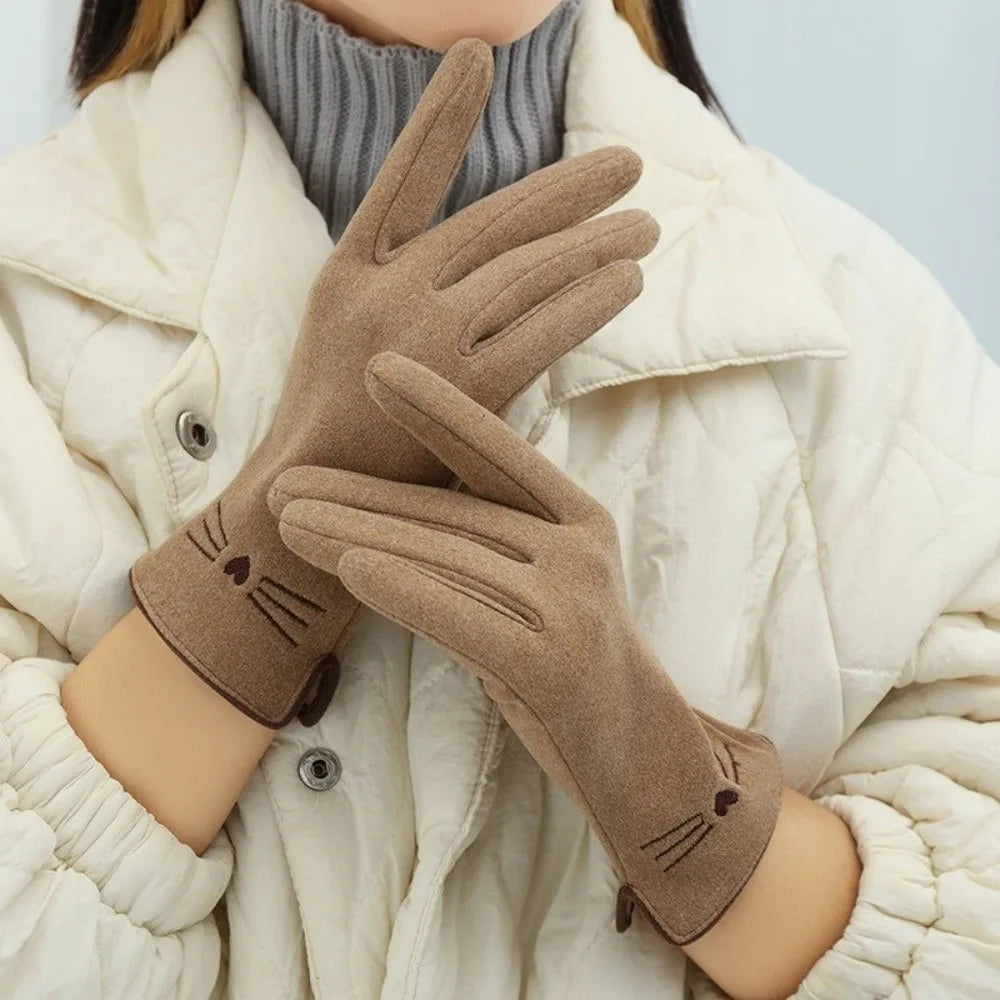 Katten touchscreen winterhandschoenen voor dames