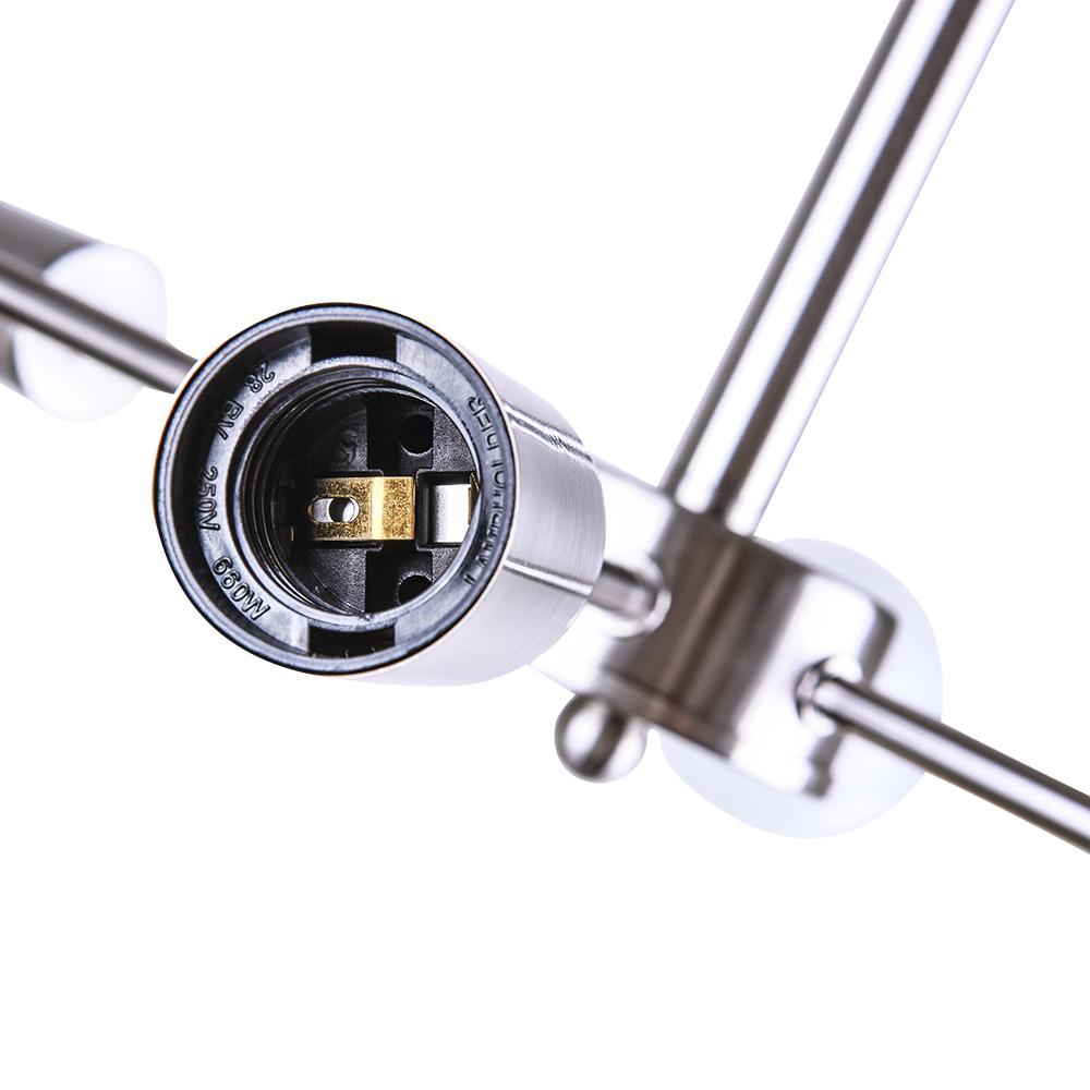 Eight-Arm Metal Pendant Light 24 in Black Brass Chrome Nickel Multi-Bulb Semi-Flush Fixture for Dining Room Kitchen Living Room Contemporary | Thomler
