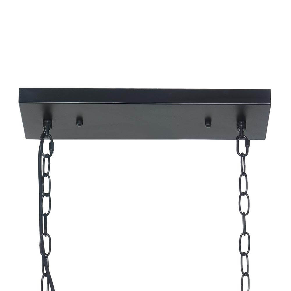 Linear Five-Light Hanging Fixture Black Metal Crystal Glass 35 inch for Kitchen Island Dining Room Table Adjustable Drop Ceiling Lamp Modern | Thomler