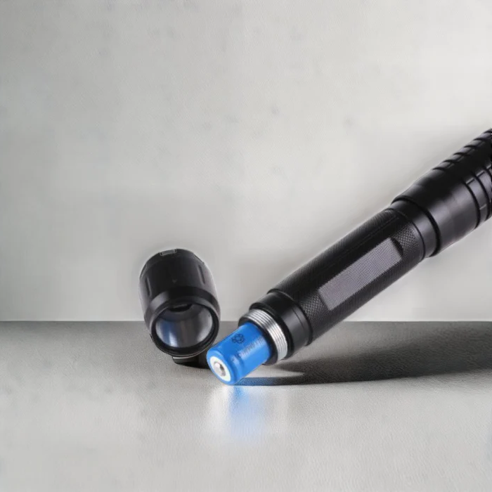 Linterna táctica azul de alta potencia, linterna de grado militar, puntero láser
