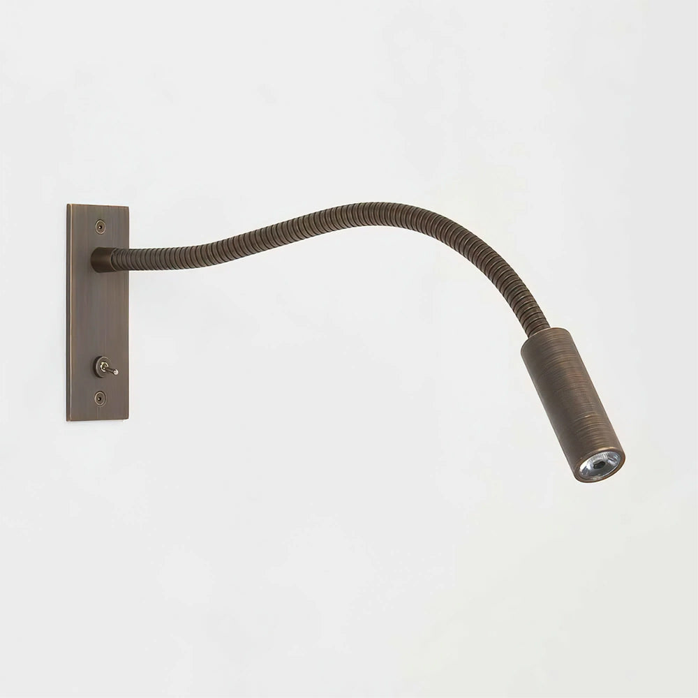 Flexible Gooseneck LED Reading Sconce 14 in Aluminum Indoor Wall Light for Bedroom Hallway Study Modern Task Lighting Push Button Switch | Thomler