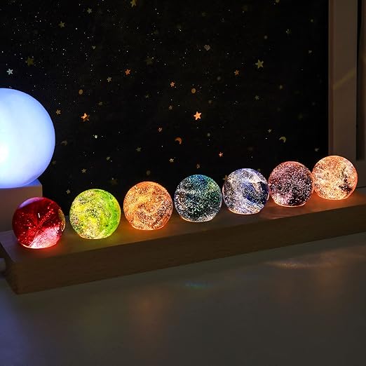 Orb Accent Lamp with Transparent Crystal Ball 3.1 Inches for Bedside Nightstand Bedroom Decor Ambient Lighting Home Office Study | Thomler