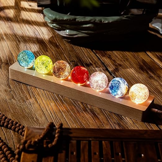 Orb Accent Lamp with Transparent Crystal Ball 3.1 Inches for Bedside Nightstand Bedroom Decor Ambient Lighting Home Office Study | Thomler