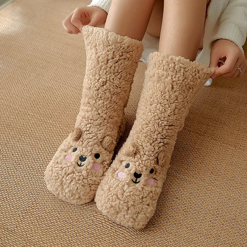 Kawaii beren-fleece warme sokken