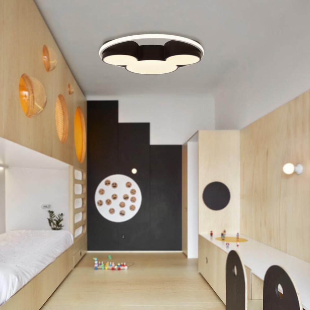 Dimmbare LED-Deckenleuchte für Kinderzimmer mit Fernbedienung – Schwarz-weiße, von Charakteren inspirierte Leuchte, 45 oder 50 cm, einstellbare Helligkeit | Thomler