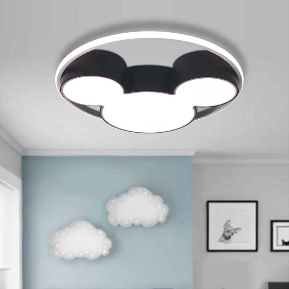 Dimmbare LED-Deckenleuchte für Kinderzimmer mit Fernbedienung – Schwarz-weiße, von Charakteren inspirierte Leuchte, 45 oder 50 cm, einstellbare Helligkeit | Thomler