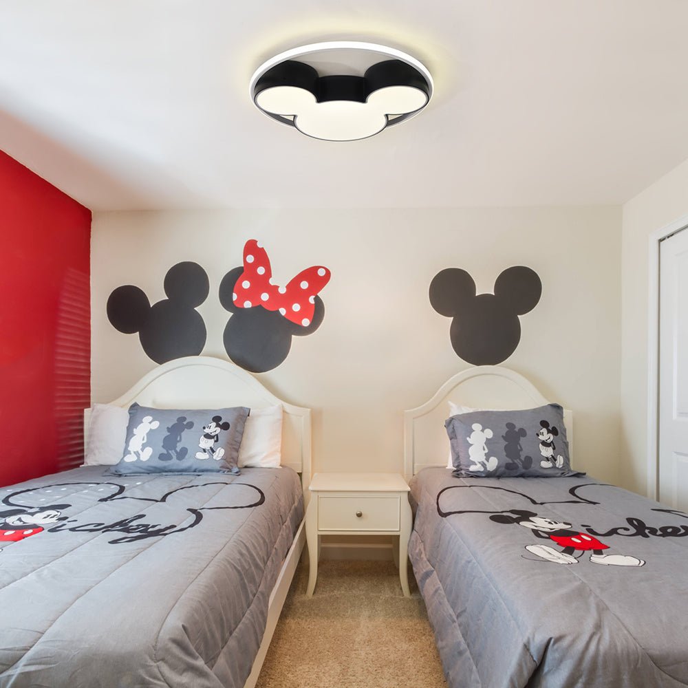 Dimmbare LED-Deckenleuchte für Kinderzimmer mit Fernbedienung – Schwarz-weiße, von Charakteren inspirierte Leuchte, 45 oder 50 cm, einstellbare Helligkeit | Thomler