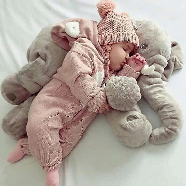 Plüschelefant-Kissen für Babys & Kleinkinder – Weiches Kuschelkissen für Mittagsschlaf, Spielzeit & Deko