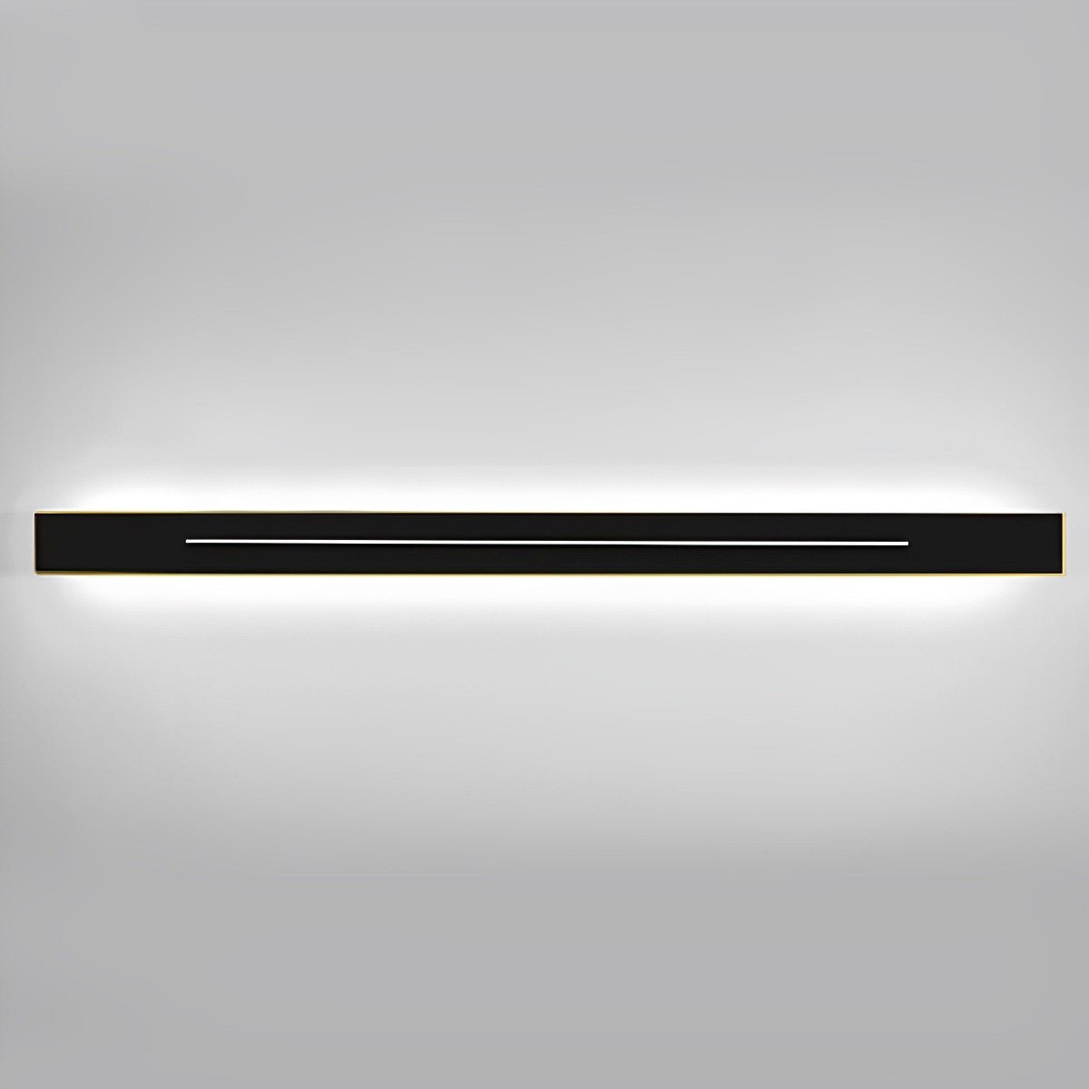 Lineare LED-Akzent-Lichtleiste, 119 cm, schwarzes Eisen, Acryl-Leuchte, fest verdrahtet, einstellbare Farbtemperatur, für Schlafzimmer, Flur, Spiegel, Waschtisch | Thomler