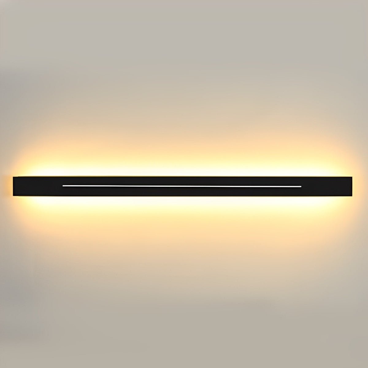 Lineare LED-Akzent-Lichtleiste, 119 cm, schwarzes Eisen, Acryl-Leuchte, fest verdrahtet, einstellbare Farbtemperatur, für Schlafzimmer, Flur, Spiegel, Waschtisch | Thomler