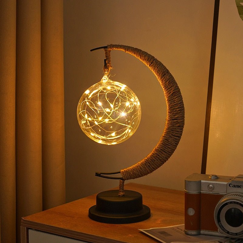 3D Printed Moon Sphere Table Lamp with Realistic Crater Details, Battery-Powered Ambient Night Light for Bedroom, Nursery, Living Room Decor | Thomler