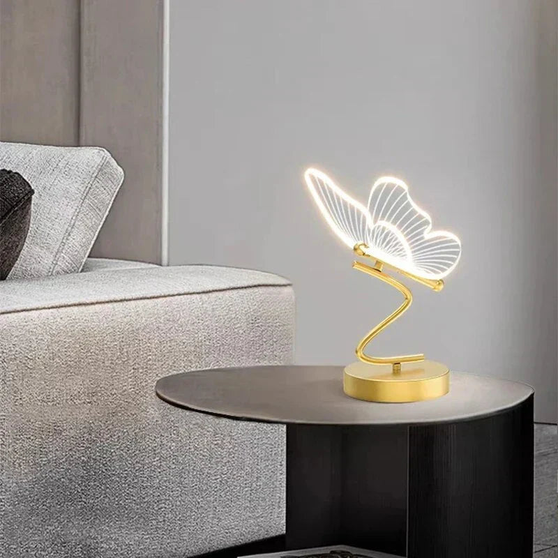 Decoratieve led-bureaulamp met vlindervleugelontwerp | Sfeerverlichting voor thuiskantoor, slaapkamer & woonkamer | Moderne accentverlichting