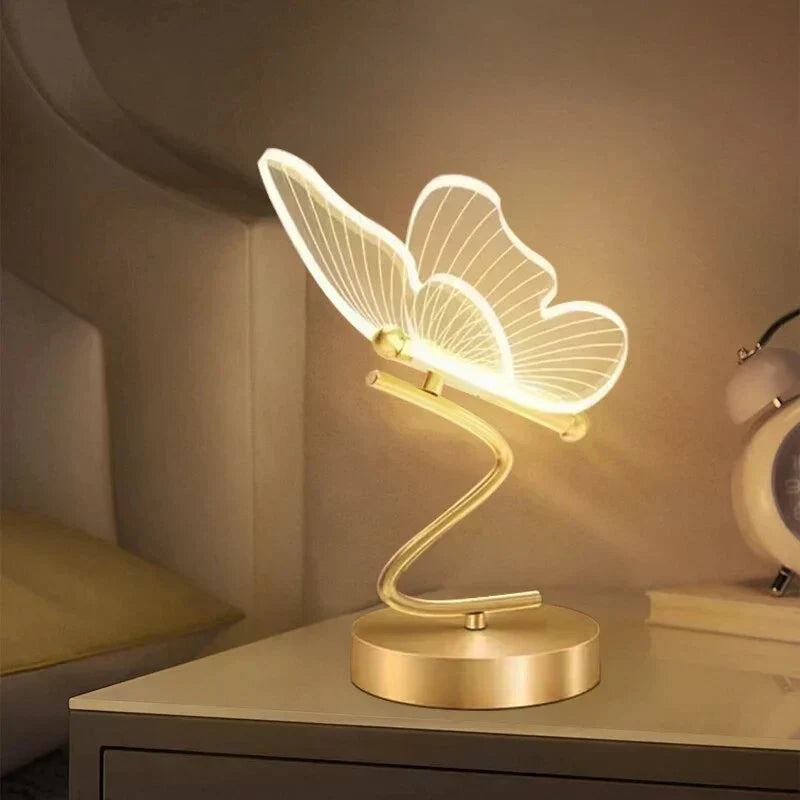 Decoratieve led-bureaulamp met vlindervleugelontwerp | Sfeerverlichting voor thuiskantoor, slaapkamer & woonkamer | Moderne accentverlichting