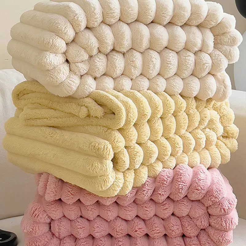 Ultra-weiche Plüsch-Wohndecke für Couch, Bett & Sofa – Warme Kunstfell-Komfortdecke für Wohn- & Schlafzimmer