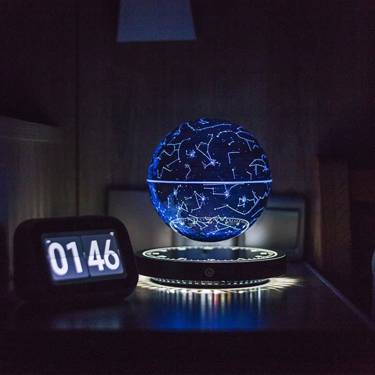 Magnetische zwevende sterrenhemellamp met zwevende wereldbol