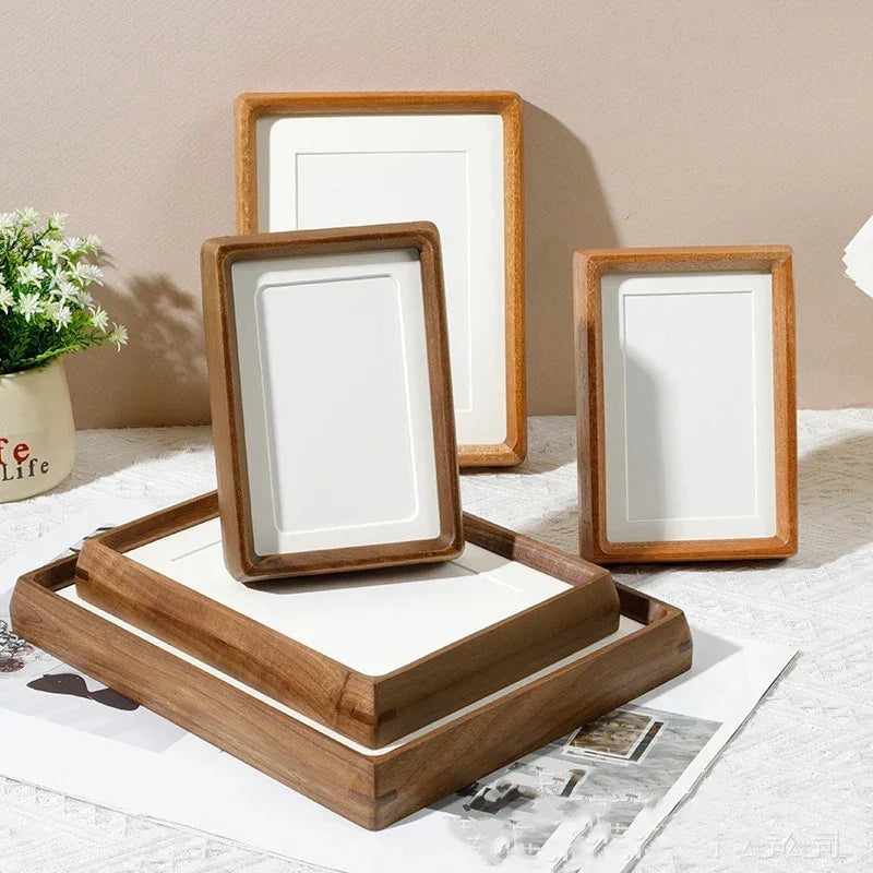 Houten fotolijst A4 21×29,7 cm natuurlijk hout voor bureau, geschikt voor foto's, certificaten en kunstwerken, decoratie voor woonkamer of kantoor, met acrylglas | Thomler