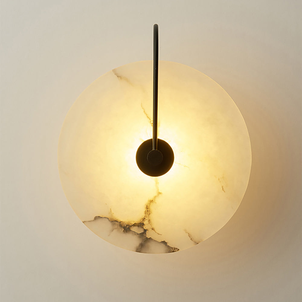 Ronde wandlamp met natuursteen & energiezuinige led voor woonkamer, slaapkamer, hal | Thomler