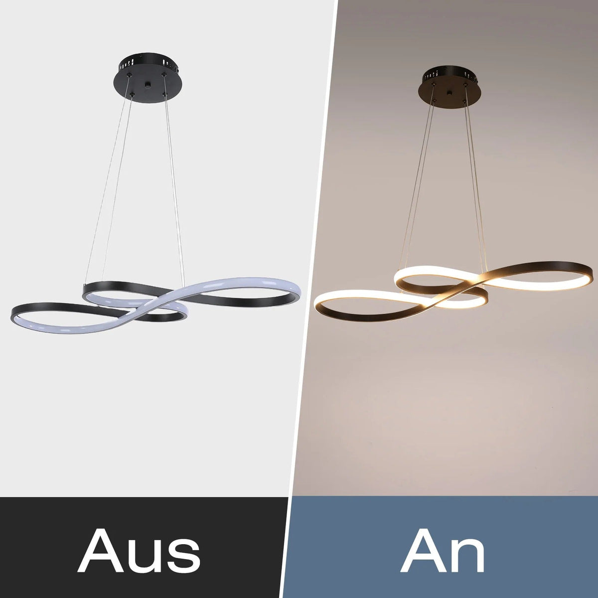 Circular Aluminum Ceiling Fixture Dimmable LED 30 in Ring Hanging Light for Dining Table Kitchen Island Modern Overhead Chandelier with Remo | Thomler
