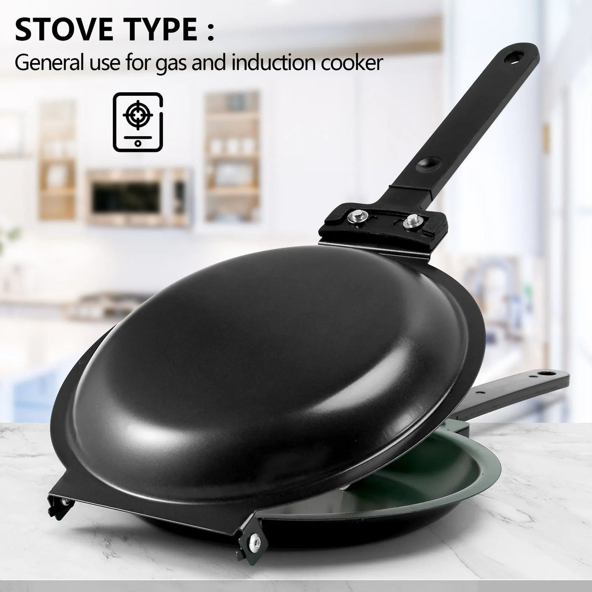 Flip-Top Dual-Sided Omelet Skillet 7.5 Inch Nonstick Breakfast Egg Cooker Stainless Steel Enclosed Flipper Pan for Quick Morning Meals Kitch | Thomler