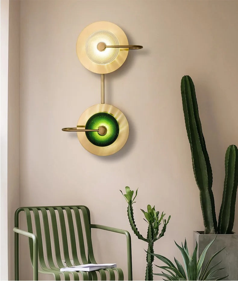 Wandlamp Goudkleurige Afwerking E27 Fitting Helder of Groen Glas voor Hal Slaapkamer Woonkamer Modern Messing-stijl Accentverlichting | Thomler