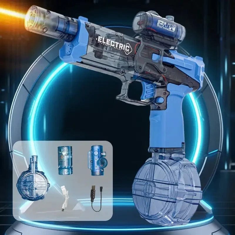 Elektrisch waterpistool met ledverlichting, reservoir van 500 ml, bereik van 8-10 meter voor zwembad, strandfeest, zomerplezier in de buitenlucht, oplaadbare batterij | Thomler