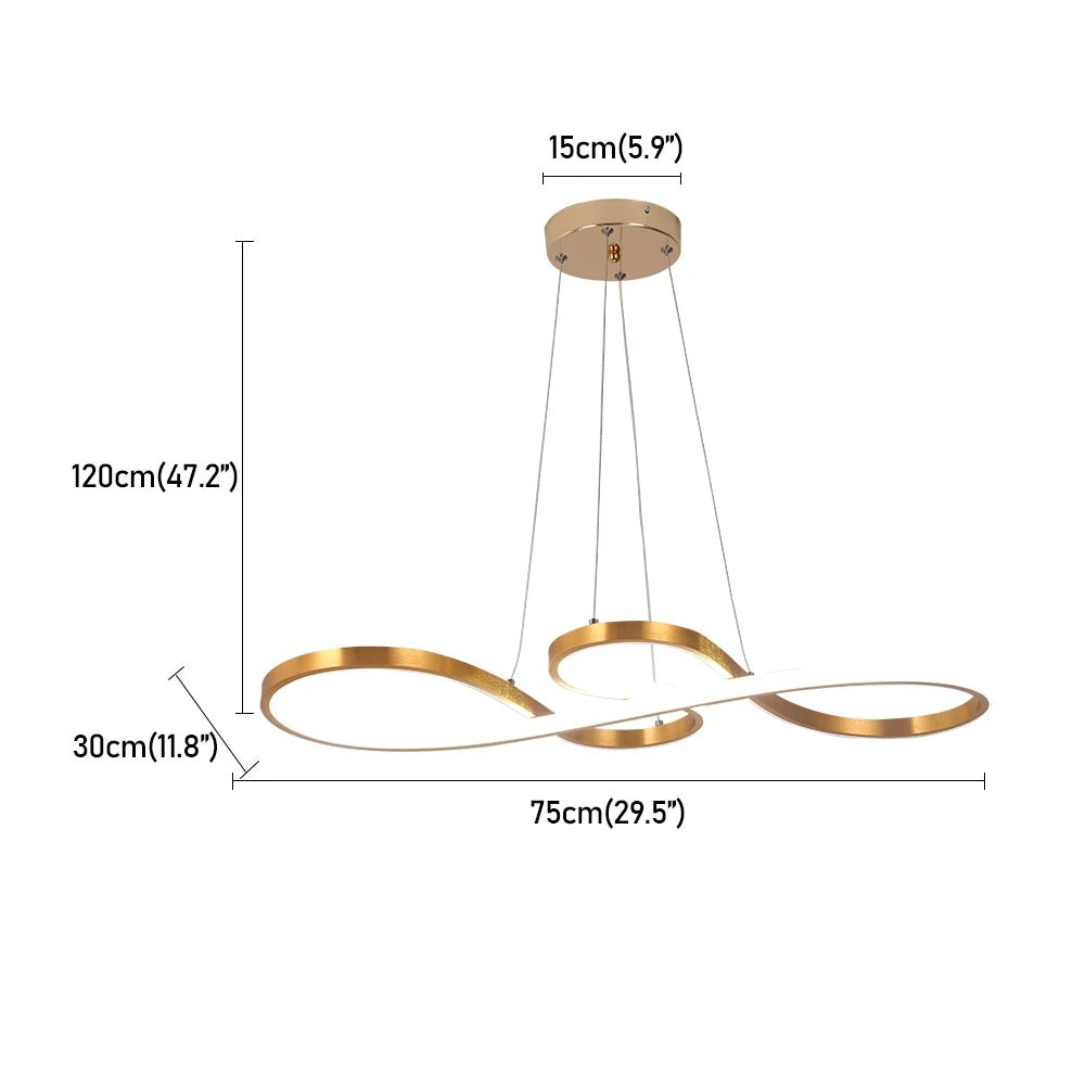 Modern Circle Hanging Fixture with Remote Dimming for Dining Room & Kitchen Island Adjustable Height 47 in Black White Gold Finish Contempor | Thomler