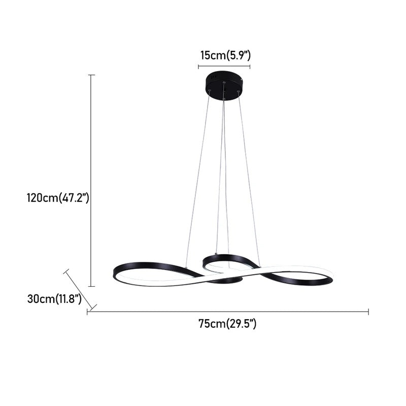 Circular Aluminum Ceiling Fixture Dimmable LED 30 in Ring Hanging Light for Dining Table Kitchen Island Modern Overhead Chandelier with Remo | Thomler