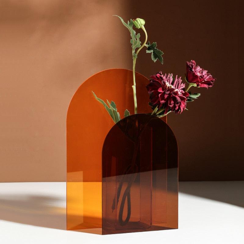 Clear Acrylic Flower Vase Set Sculptural Geometric Shapes for Table Centerpiece Mantel Shelf Display Home Interior Styling Fresh or Dried St | Thomler