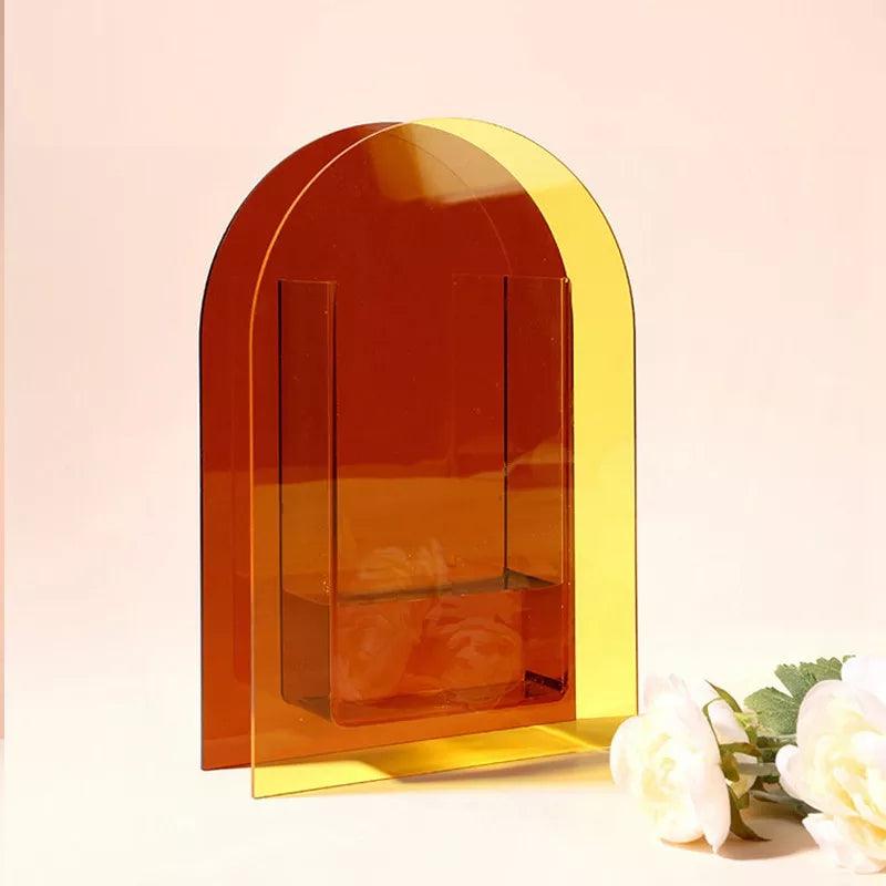 Clear Acrylic Flower Vase Set Sculptural Geometric Shapes for Table Centerpiece Mantel Shelf Display Home Interior Styling Fresh or Dried St | Thomler
