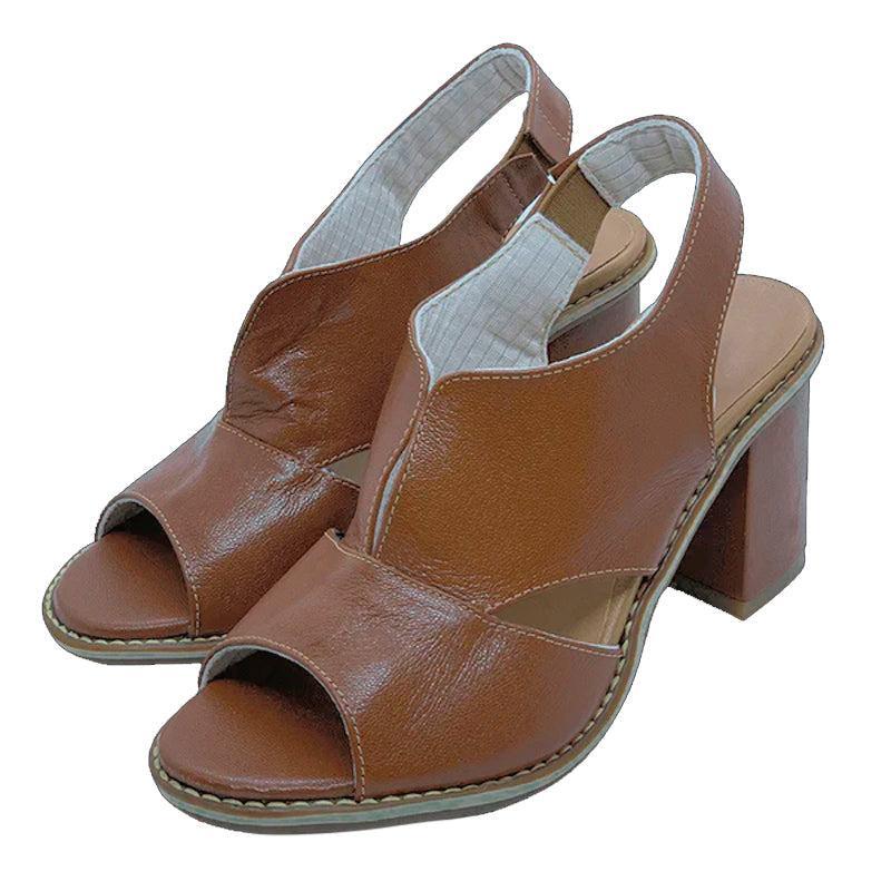 Damen-Sandalen mit Blockabsatz und offener Zehenpartie für Arbeit & besondere Anlässe, gepolstertes Fußbett, stabiler Absatz, eleganter Abendschuh | Thomler