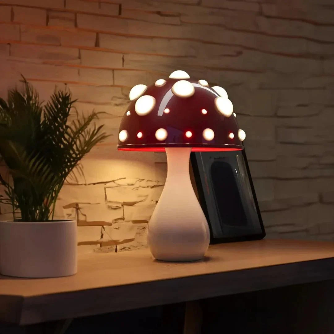 Kabellose, wiederaufladbare Pilz-Nachtischlampe mit 3 Helligkeitsstufen, 30 cm, Aluminium, für Schlafzimmer, Büro, Ambiente, Lesen, Schreibtisch L | Thomler